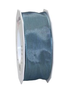 Ruban de soie acetat laitonné lyon 25-m-rouleau 40 mm bleu acier