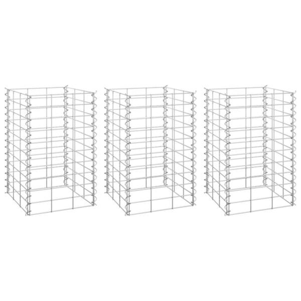 vidaXL Lits surélevés en gabion 3 Pièces 30x30x50 cm Fer