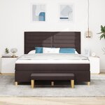 Lit à ressorts vidaXL avec matelas et banc marron foncé 180x200 cm en tissu
