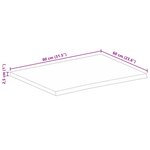 vidaXL Dessus de table à bord vivant 80x60x2 5 cm bois massif manguier