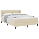Lit à ressorts vidaXL avec matelas crème 140 x 200 cm tissu