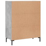 vidaXL Buffet gris béton 69 5x34x90 cm bois d'ingénierie