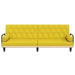 vidaXL Canapé-lit avec accoudoirs jaune clair tissu