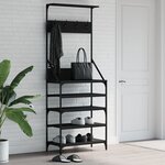 vidaXL Porte-vêtements et rangement des chaussures noir 70x34x184 cm