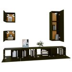 vidaXL Ensemble de meubles TV 5 Pièces Noir Bois d'ingénierie