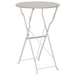 vidaXL Table bistrot pliante Beige Ø50x71 cm en acier recouvert de poudre