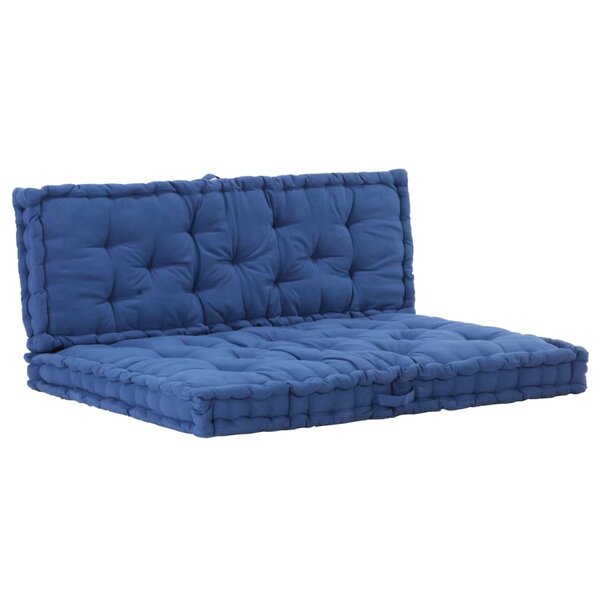 vidaXL Coussins de plancher de palette lot de 2 Coton Bleu clair