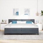 Lit à ressorts vidaXL avec matelas Gris foncé 200x200 cm Velours