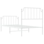 vidaXL Cadre de lit métal sans matelas avec pied de lit blanc 90x190cm