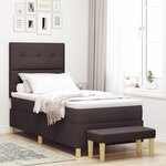 Lit à ressorts vidaXL avec matelas et banc marron foncé 100x200 cm en tissu