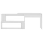 vidaXL Bureau d'angle Blanc 200x50x76 cm Bois d'ingénierie
