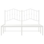vidaXL Cadre de lit métal sans matelas et tête de lit blanc 135x190 cm