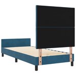vidaXL Cadre de lit Bleu Foncé 100x200 cm Velours