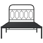 vidaXL Cadre de lit métal avec tête de lit noir 107x203 cm