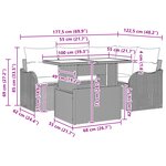 Ensemble de Canapé Jardin 5 Pièces avec Coussins Rattan Polyéthylène Noir