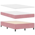 Lit Box Spring vidaXL avec Matelas Rose 120x200 cm Velours