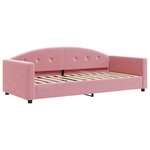 vidaXL Lit de jour avec gigogne et tiroirs rose 90x200 cm velours
