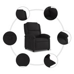 vidaXL Fauteuil inclinable Noir Tissu