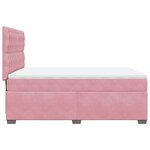 vidaXL Sommier à lattes de lit avec matelas Rose 140x190 cm Velours