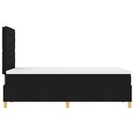 vidaXL Lit à ressorts avec matelas noir petit lit double en tissu