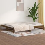 vidaXL Lit coulissant sans matelas marron miel 2x(90x200) cm
