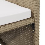 vidaXL Chaises de jardin avec tabourets 2 Pièces Résine tressée Beige