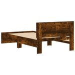 vidaXL Cadre de lit sans matelas avec tête de lit chêne fumé 100x200cm