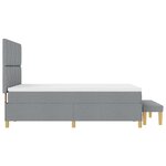 vidaXL Lit à sommier avec matelas et banc gris clair 140x200 cm tissu