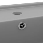 vidaXL Lavabo carré à trop-plein Gris clair mat 41x41 cm Céramique