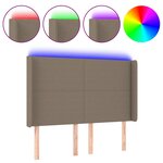 vidaXL Tête de lit à LED Taupe 147x16x118/128 cm Tissu