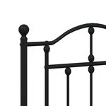 vidaXL Cadre de lit métal avec tête de lit/pied de lit noir 183x213 cm