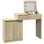 vidaXL Coiffeuse avec LED chêne sonoma 115x37x110 5 cm