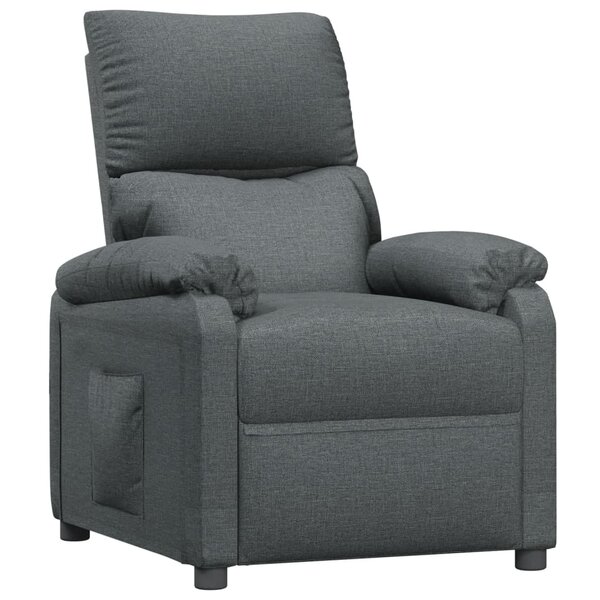 vidaXL Fauteuil inclinable Gris foncé Tissu