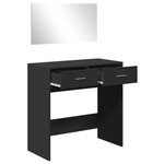 vidaXL Coiffeuse avec miroir noir 80x39x80 cm