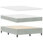 Lit à ressorts vidaXL avec matelas et lumière LED Gris clair 140x200 cm Velours