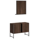 vidaXL Ensemble d'armoires de salle de bain 2 Pièces chêne marron