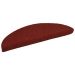 vidaXL Tapis d'escalier auto-adhésif Poinçon aiguilleté 15 Pièces Rouge