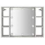 vidaXL Armoire à miroir avec LED Gris béton 76x15x55 cm