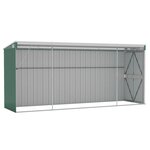 vidaXL Abri de jardin mural Vert 118x382x178 cm Acier galvanisé