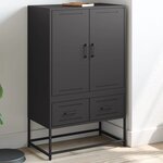 vidaXL Buffet haut noir 68x39x111 5 cm acier