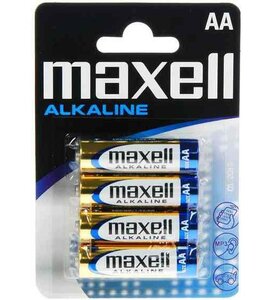 Blister de 4 Piles alcaline AA Mignon LR6 1,5 V MAXELL