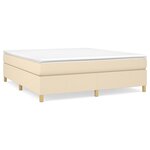 vidaXL Sommier à lattes de lit avec matelas Crème 180x200 cm Tissu