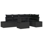 vidaXL Ensemble de canapé de jardin 6 pièces avec coussins noir en poly rotin