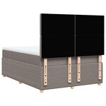 vidaXL Sommier à lattes de lit avec matelas Taupe 160x200 cm Tissu