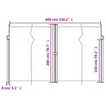 vidaXL Auvent latéral rétractable anthracite 200x600 cm