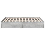 vidaXL Cadre de lit et tiroirs gris béton 140x190 cm bois d'ingénierie