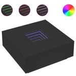 vidaXL Table basse avec LED infini noir 100x100x40 cm