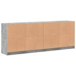 vidaXL Bibliothèque avec portes gris béton 204x37x75 cm