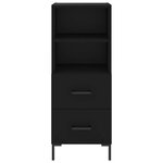 vidaXL Buffet haut Noir 34 5x34x180 cm Bois d'ingénierie