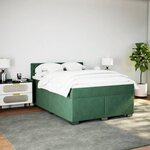 vidaXL Sommier à lattes de lit et matelas Vert foncé 160x200cm Velours